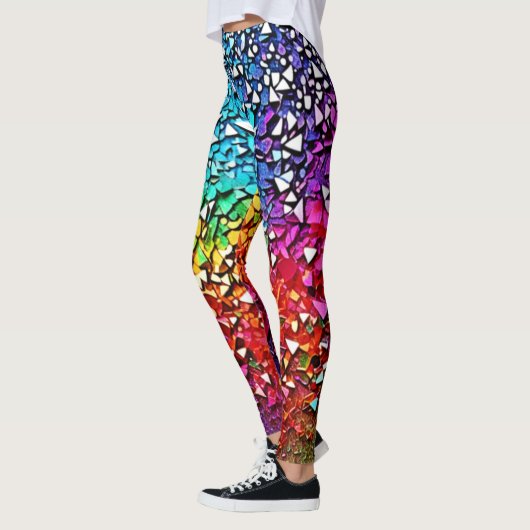 regenboogfragmentmozaïek leggings (Links)