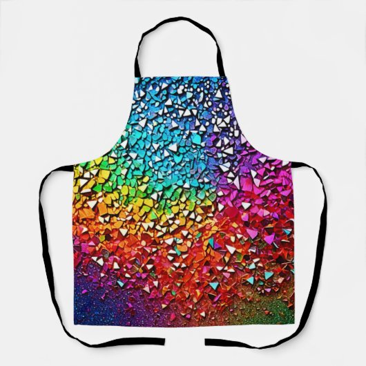 regenboogfragmentmozaïek schort (Voorkant)