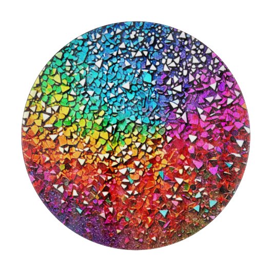 regenboogfragmentmozaïek snijplank (Voorkant)