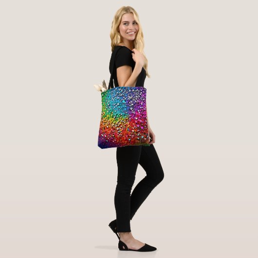 regenboogfragmentmozaïek tote bag (Op model)