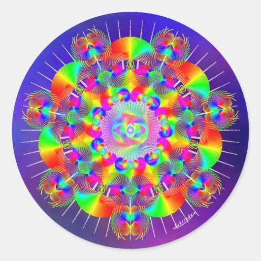 Regenboogfrequenties Ronde Sticker (Voorkant)