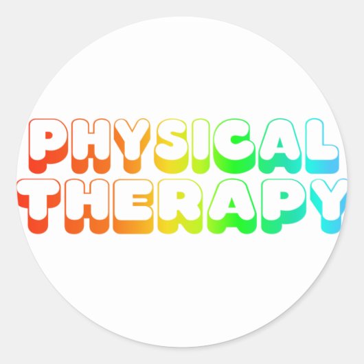 Regenboogfysische therapie ronde sticker (Voorkant)