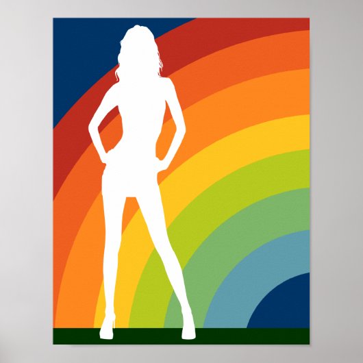 regenbooggedempte vrouw poster (Voorkant)