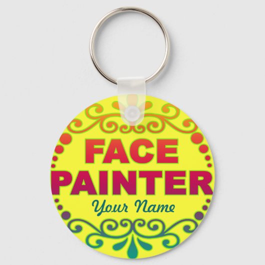 Regenbooggeel Sleutelhanger (Voorkant)