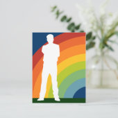 regenbooggehard man briefkaart (Staand voorkant)