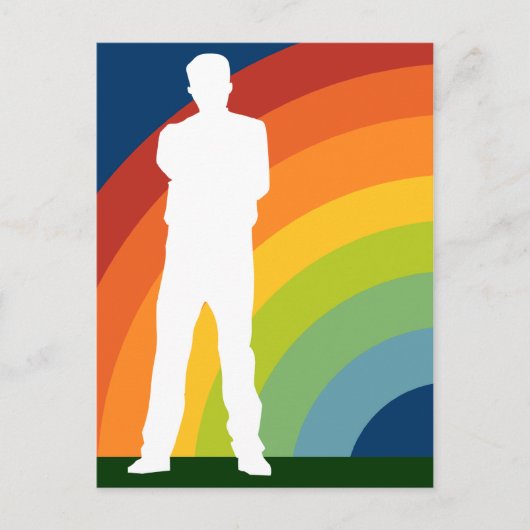 regenbooggehard man briefkaart (Voorkant)
