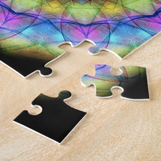 regenbooggekleurd glas legpuzzel (Zijkant)