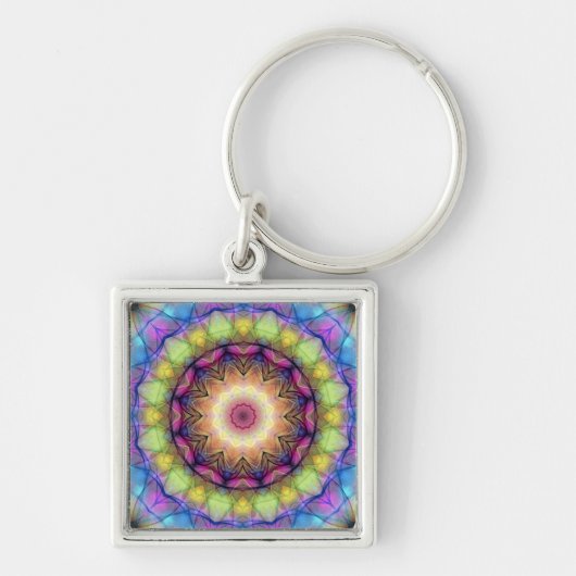 regenbooggekleurd glas sleutelhanger (Voorkant)