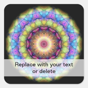 regenbooggekleurd glas vierkante sticker