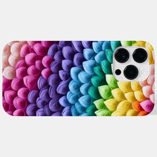 REGENBOOGGEKLEURDE 3-D PAPIEREN LOOK BLOEMBLAADJES Case-Mate iPhone CASE (Achterkant (horizontaal))
