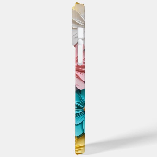 REGENBOOGGEKLEURDE 3-D PAPIEREN LOOK BLOEMBLAADJES Case-Mate iPhone CASE (Achterkant / Links)