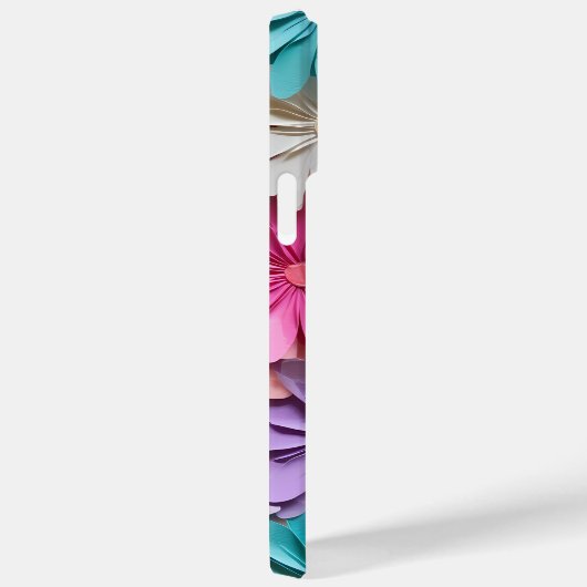 REGENBOOGGEKLEURDE 3-D PAPIEREN LOOK BLOEMBLAADJES Case-Mate iPhone CASE (Achterkant / Rechts)