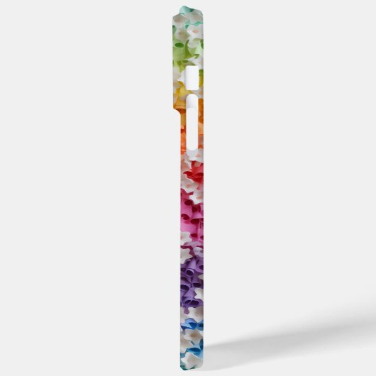 REGENBOOGGEKLEURDE 3-D PAPIEREN LOOK BLOEMBLAADJES Case-Mate iPhone CASE (Achterkant / Links)