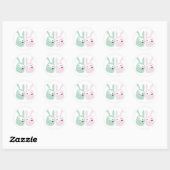 Regenbooggekleurde reuzenbunnies ronde sticker (Vel)
