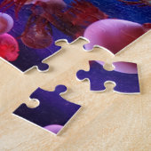 Regenbooggekleurde schelp van kwallen legpuzzel (Zijkant)