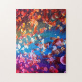 Regenbooggekleurde schelp van kwallen legpuzzel (Verticaal)