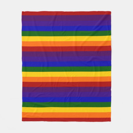 Regenbooggekleurde strepen fleece deken (Voorkant)