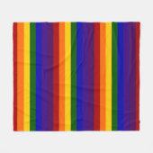 Regenbooggekleurde strepen fleece deken (Voorkant (Horizontaal))