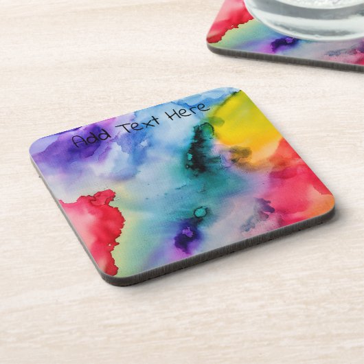 Regenbooggekleurde textuur bier onderzetter (Linkerzijde)