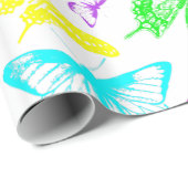 Regenbooggekleurde vlinders vliegen cadeaupapier (Rol Hoek)