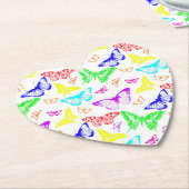 Regenbooggekleurde vlinders vliegen kartonnen onderzetters (Gekanteld)