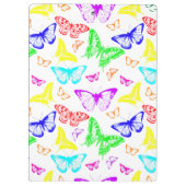 Regenbooggekleurde vlinders vliegen klembord (Achterkant)