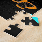 Regenbooggekleurde vlinders vliegen legpuzzel (Zijkant)