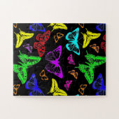 Regenbooggekleurde vlinders vliegen legpuzzel (Horizontaal)