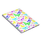 Regenbooggekleurde vlinders vliegen notitieboek (Rechterzijde)