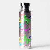 Regenbooggekleurde vlinders vliegen waterfles (Rechts)