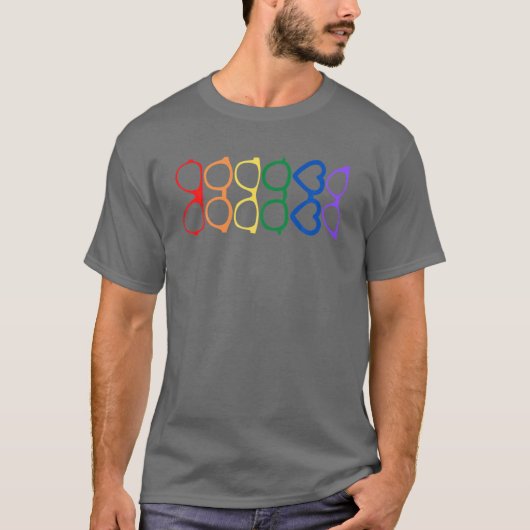 Regenbooggelassen Pride Optometrist Opticien Glas T-shirt (Voorkant)