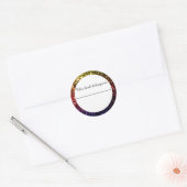 Regenbooggele rode paarse faux glitter Bookplaat Ronde Sticker (Envelop)