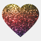 Regenbooggele rode paarse nevel hart sticker (Voorkant)