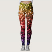 Regenbooggele rode paarse nevel leggings (Voorkant)