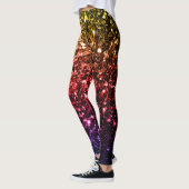 Regenbooggele rode paarse nevel leggings (Links)