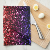 Regenbooggele rode paarse nevel theedoek (Quarter Fold)