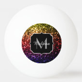 Regenbooggele rode paarse sparren Monogram Pingpongbal (Voorkant)