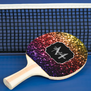 Regenbooggele rode paarse sparren Monogram Tafeltennisbatje