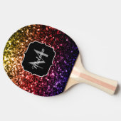 Regenbooggele rode paarse sparren Monogram Tafeltennisbatje (Zijkant)