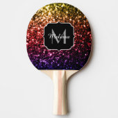 Regenbooggele rode paarse sparren Monogram Tafeltennisbatje (Voorkant)