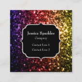 Regenbooggele rode paarse sparren Monogram Vierkante Visitekaartje (Voorkant)