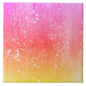 Regenbooggele roze gradiënt tegeltje (Voorkant)