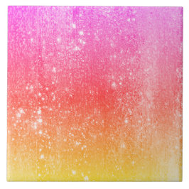 Regenbooggele roze gradiënt tegeltje