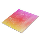 Regenbooggele roze gradiënt tegeltje (Zijkant)