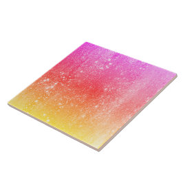 Regenbooggele roze gradiënt tegeltje