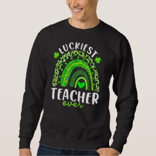 Regenbooggeluk Leereraar Lver Funny St Patricks Da Trui