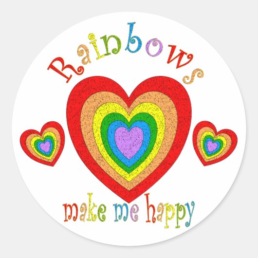 Regenbooggeluk Ronde Sticker (Voorkant)