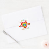 Regenbooggeluk Ronde Sticker (Envelop)
