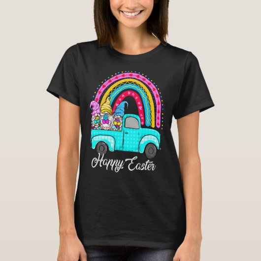 Regenbooggeneraals met bunny Eggs die op afval jaa T-shirt (Voorkant)