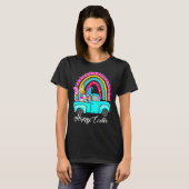 Regenbooggeneraals met bunny Eggs die op afval jaa T-shirt (Voorkant volledig)